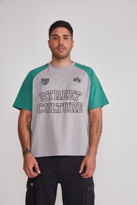 Polera Hombre Parche Gris Sioux