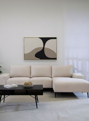 Sofá Seccional Derecho Moderno Beige Castelo KM2315RIV