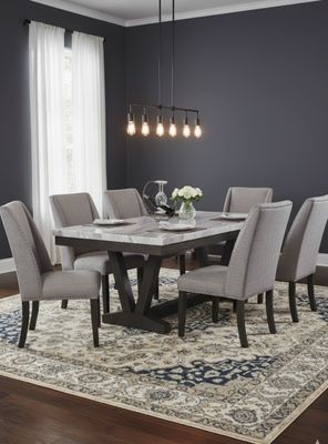 Juego de Comedor 6 Sillas Moderno Rodeus Mármol DC4093