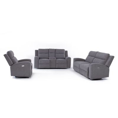 Imagen 2 del producto Living Reclinable 2 Sofá 2 Cuerpos + 1 Berger Eléctricos Montana Gris KM807RLS
