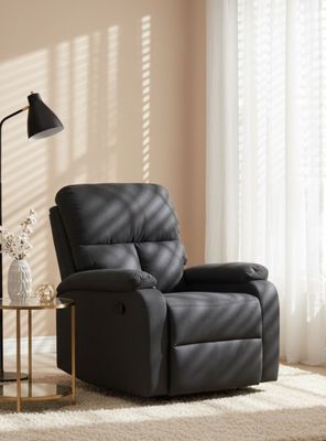 Berger Reclinable de Lino Negro Matheus VS8070BBL