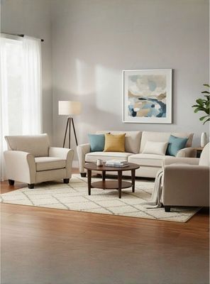 Living 3 Cuerpos New Charlotte Beige + 2 Bergers KM2500