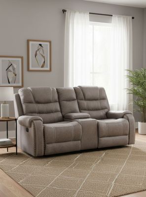 Sofá 2 Cuerpos Reclinable Gris Moderno Verona 6035LGR