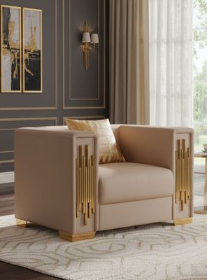 Sillón Elegante 1 Cuerpo Moderno Beige Spencer SF2001CH