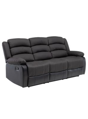 Sofá 3 Cuerpos Reclinable Moderno Negro Praga 8040SBK