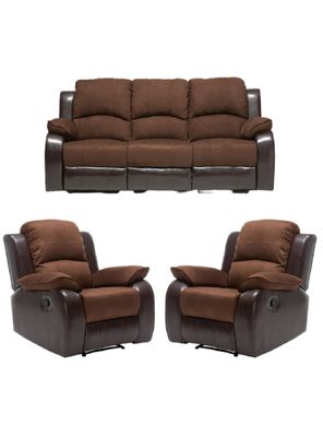 Imagen 2 del producto  Living Sofá 3 cuerpos Reclinable Thompson + 2 Bergers U9000