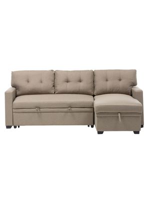 Imagen 2 del producto Sofá Seccional Cama 2 Plazas Lino Beige Sidney