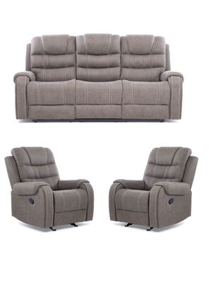 Imagen 2 del producto  Living Reclinable Sofá 3 Cuerpos + 2 Bergers Gris Verona 6035R