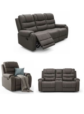 Imagen 2 del producto Living Reclinable Sofá 3 Cuerpos + Sofá 2 Cuerpos + 1 Berger Gris Verona 6035SLR