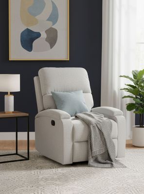 Berger Reclinable Blanco Moderno de Lino Matheus PK8071BIV