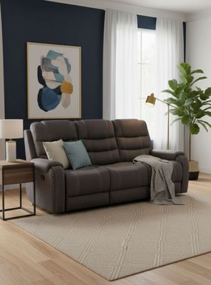 Sofá 3 Cuerpos Reclinable Gris Moderno Verona 6035SGR