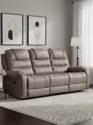 Sofá 3 Cuerpos Reclinable Gris Moderno Verona 6035SGR
