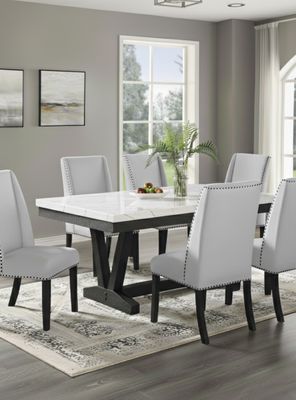 Imagen 2 del producto Set de Comedor 6 Sillas Rodeus + Mesa de Centro Mármol Blanco