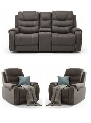 Imagen 2 del producto Living Reclinable Sofá 2 Cuerpos + 2 Bergers Gris Verona 6035LR