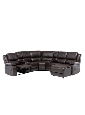 Imagen 2 del producto Sofá Seccional Café Moderno Derecho + 2 Consolas Royalty KM9026R