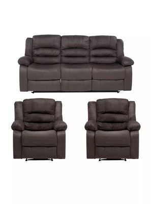 Imagen 2 del producto  Living Sofá 3 Cuerpos Reclinable Martell Gris + 2 Bergers FG98060GR