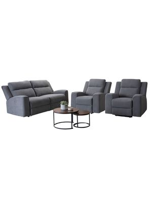 Imagen 2 del producto Living Reclinable Sofá 2 Cuerpos + 2 Bergers Eléctricos Montana Gris KM807RS