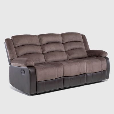 Sofá 3 Cuerpos Reclinable Moderno Café Praga 8040SBR