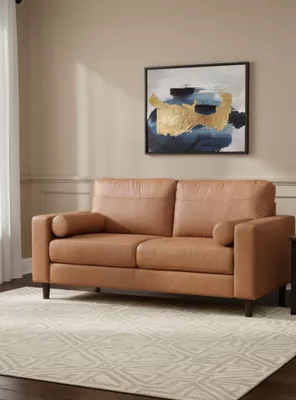 Sofá 2 Cuerpos Lousiana Vintage Cuero viejo Café JG8002L