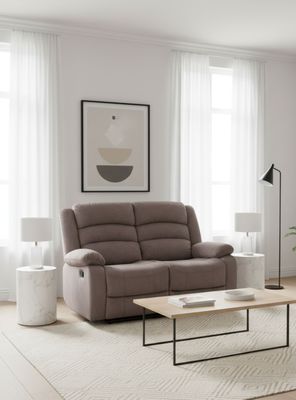 Sofá 2 Cuerpos Reclinable Moderno Café New Martell