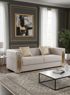 Imagen 1 del producto Sofá Elegante 3 Cuerpo Moderno Beige Spencer