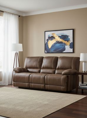 Sofá 3 Cuerpos 3 Reclinables Clásico Castle Cuero Viejo 98023R4S