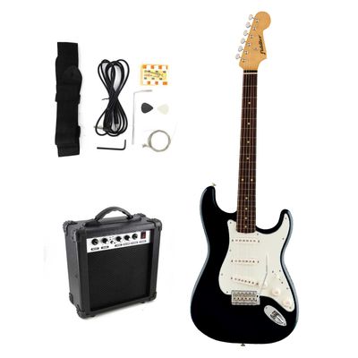 Combo Guitarra Eléctrica Negra + Amplificador Fiddler