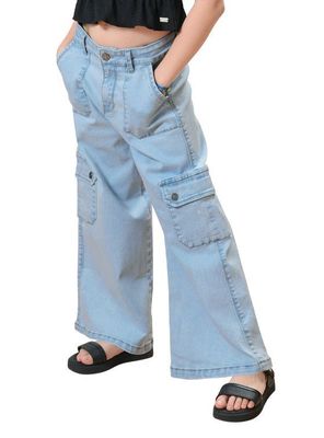 Jeans Mezclilla Palazzo Cargo Niña