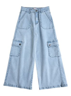 Imagen 2 del producto Jeans Mezclilla Palazzo Cargo Niña