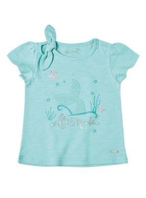 Polera Bebé Niña Algodón Manga Corta con Estampado