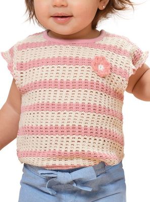 Polera Bebé Niña Tejida Rayas