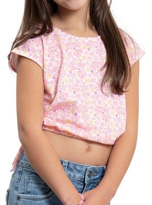 Polera Jersey Algodón Spandex Flores