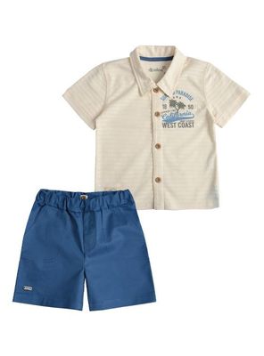 Conjunto Camisa y Bermuda Tela Bebé Niño