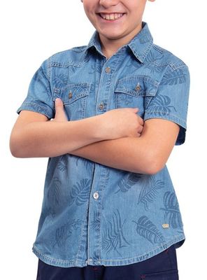 Camisa Mezclilla Niño Verano Estampada