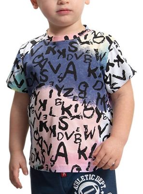 Polera Bebé Niño Manga Corta Algodón y Cuello Redondo