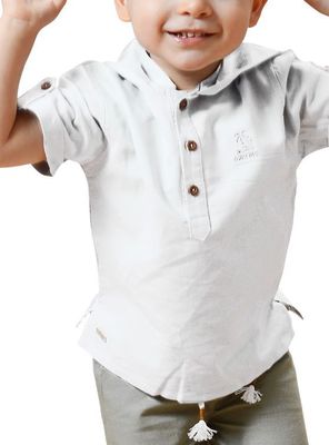 Camisa Lino Bebé Niño con Bordado