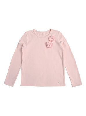 Imagen 2 del producto Polera Manga Larga Afranelada Niña con Aplicación de Rosa