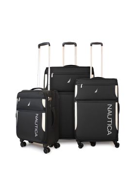 Set de 3 maletas de tela S+M+L Nautica Marbella negra