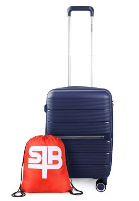 Maleta cabina Xpos azul + Morral de regalo Swiss Bag