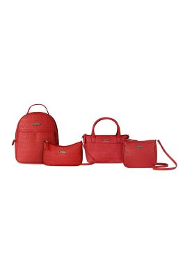 Imagen 1 del producto Pack de 4 Nautica Mochila + bandolera + Cartera + Bolso tipo cartera rojo
