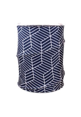 Imagen 2 del producto Cesto para ropa plegable Nautica 42x55cm azul-blanco