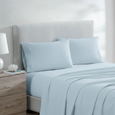 Imagen 2 del producto Juego de sábanas Nautica 4 piezas microfibra 2 plazas celeste