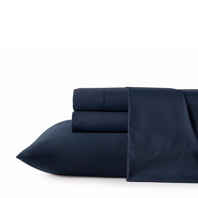 Juego de sábanas Nautica 4 piezas microfibra 2 plazas azul marino
