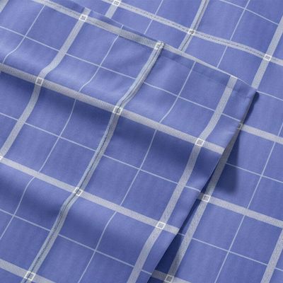 Imagen 2 del producto Juego de Sábanas Nautica 3piezas microfibra 1,5 Plazas diseño cuadros azul