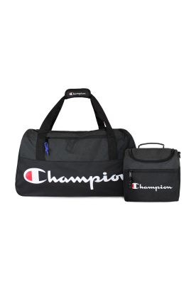 Pack Champion bolso Atlanta 45lts + Lonchera Oxford negra