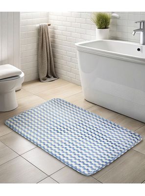 Imagen 2 del producto Alfombra de Baño Nautica Home Memory Foam 40x60 cm Cuadros Azul