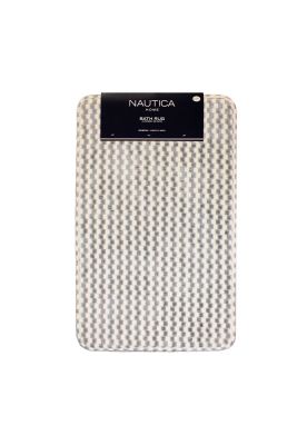 Alfombra de Baño Memory Foam 50x80 cm Cuadros gris claro