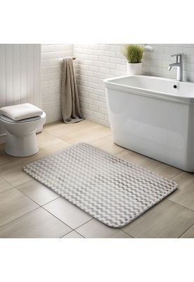 Imagen 2 del producto Alfombra de Baño Nautica Home Memory Foam 50x80 cm Cuadros gris claro