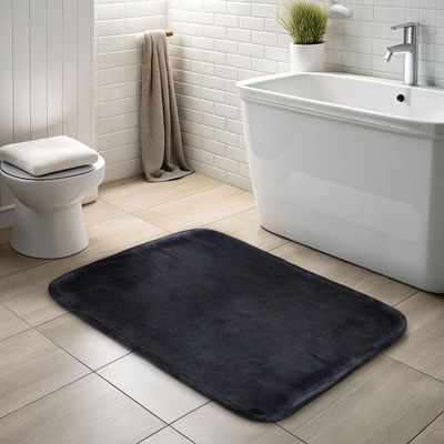 Imagen 2 del producto Alfombra de Baño Nautica flannel 50x80cm absorbente Negro