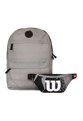Pack Wilson mochila Kansas gris + banano Oslo negro